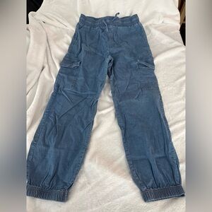 HURLEY Boys Light Denim Cargo Jogger Pants 10/12